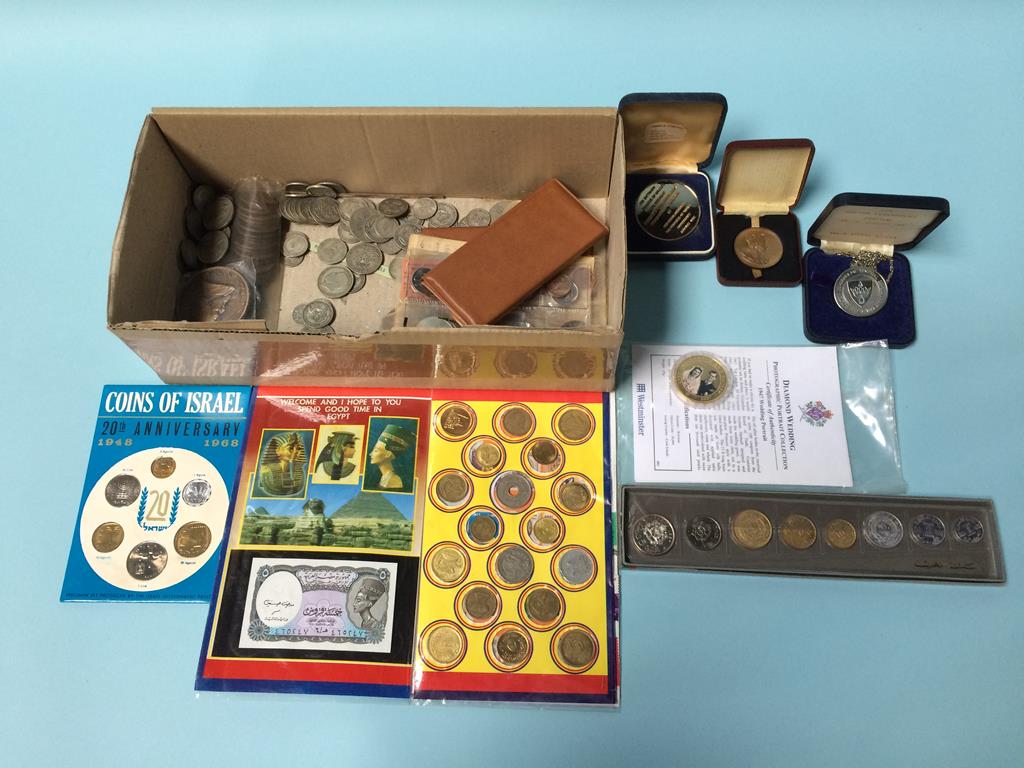 A box of various coinage