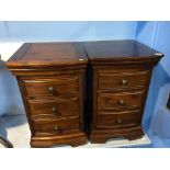 A pair of modern bow front bedside chests