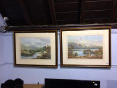 W. Reeves, pair, watercolour, Views of the Lake District, 36 x 53cm