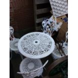 A metal work garden patio set