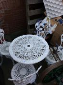 A metal work garden patio set