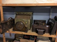 A log box and wall clock etc.