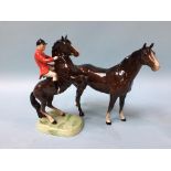 A Beswick chestnut horse and a Beswick model 868, of a rearing horse