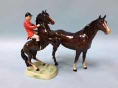 A Beswick chestnut horse and a Beswick model 868, of a rearing horse