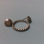 A Pandora ring, size 'O' and a pair of Pandora earrings