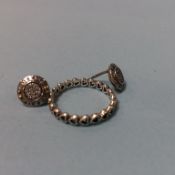 A Pandora ring, size 'O' and a pair of Pandora earrings