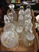 A quantity of decanters