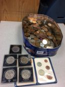 A tray of assorted coins