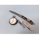 Three penknives and a pocket watch