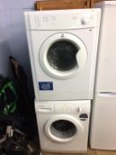 An Indesit dryer and Bosch washing machine