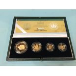 A United Kingdom 2002 Gold Proof Sovereign Collection, to include half sovereign, full sovereign,