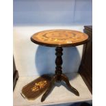 An Italian occasional table and a tray