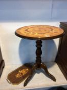 An Italian occasional table and a tray