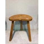 A Robert Mouseman of Kilburn oak three legged stool