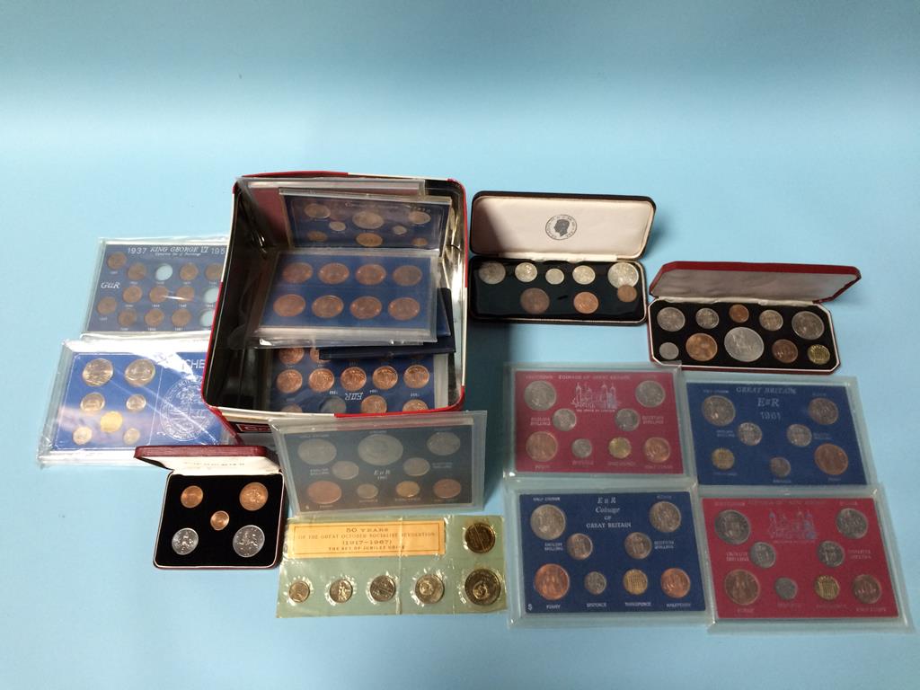 A tin of 'Coins of Great Britain', Britains first decimal coins, 1953 Elizabeth II Coronation set