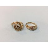 Two 9ct gold rings, 5.8g