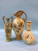 A Royal Worcester vase, puce mark, pattern 1452 and two Austrian vases (3)