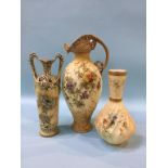 A Royal Worcester vase, puce mark, pattern 1452 and two Austrian vases (3)