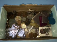 A quantity of loose, assorted coins