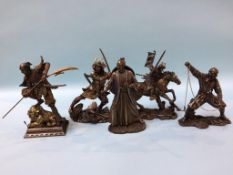 Five Samurai Warrior figures