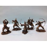 Five Samurai Warrior figures