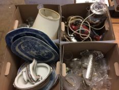 Four boxes, including silver plate etc.