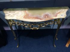 A hall table with onyx top, 93cm wide