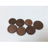 A collection of 'Cart Wheel' two pence's etc. (7)