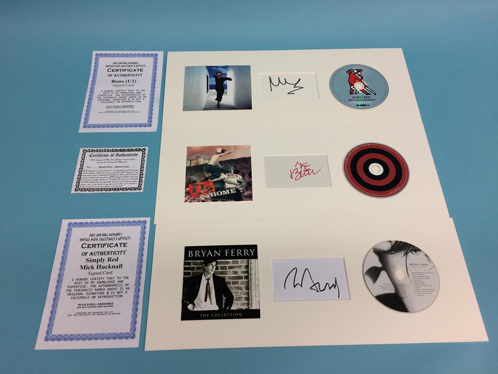 CD and autographs to include; U2, Simply Red (2), Bryan Ferry, Limp Bizkit (2), Beck, Coolio, The - Image 2 of 6