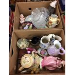 Two boxes of assorted, to include Royal Doulton figures etc.