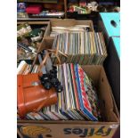 Three boxes of LP's and singles