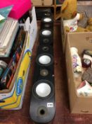 A pair of Monitor Audio speakers, sold as seen (spares and repairs)