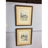 Pair, signed limited edition prints, 'The Village Green, Buckden', and 'Lakeland Farm,