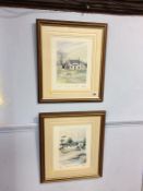 Pair, signed limited edition prints, 'The Village Green, Buckden', and 'Lakeland Farm,