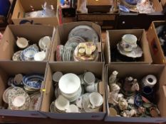 Six boxes of assorted china, to include Foley and Minton etc.