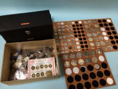 Various coins, dog tags and tokens etc.