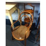 A child's Bentwood chair and a Cake stand