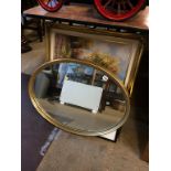 A gilt framed mirror etc.