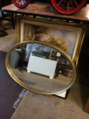 A gilt framed mirror etc.