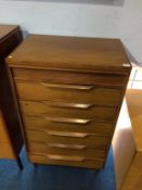 A teak White and Newton chest of drawers, 61cm wide
