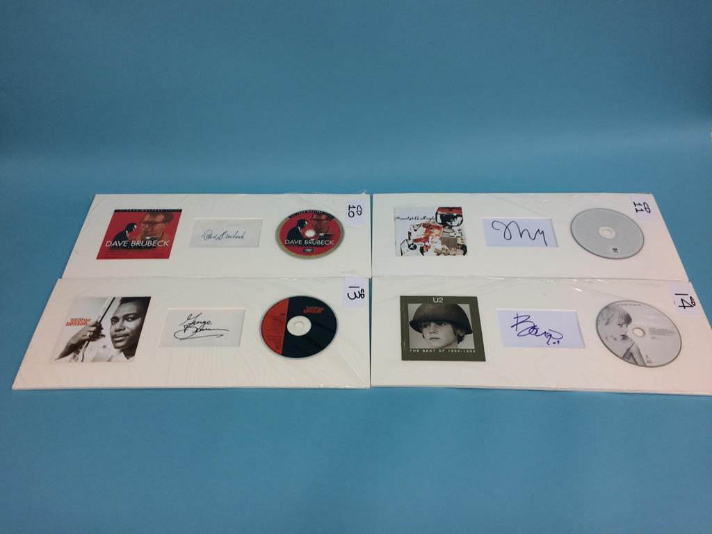 CD and autographs; to include Dave Brubeck, Randy Travis, Johnny Matthis, Razorlight, Reo