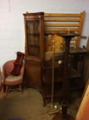 A corner cabinet, bookcase and stand etc.