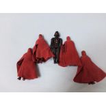 Vintage Star Wars figures, four Imperial Guards and Darth Vader (5)