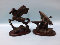 A Heredities figure, 'Red Dragon' and another figure, 'Pegasus' (2)