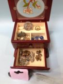 A jewellery box and contents