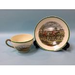 A Copeland Spode 'The Huntsman' tea cup and saucer