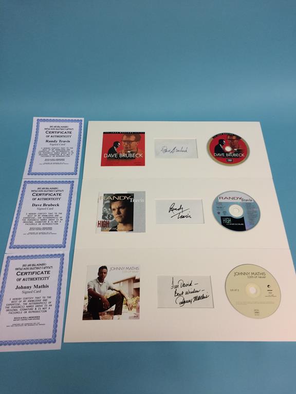 CD and autographs; to include Dave Brubeck, Randy Travis, Johnny Matthis, Razorlight, Reo - Image 2 of 5