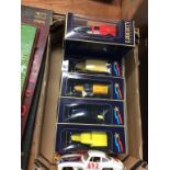 A collection of Die Cast toys and a tinplate van