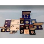 A collection of various silver coins etc.