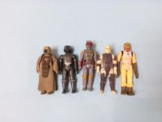 Vintage Star Wars figures, five Bounty Hunters, to include Boba Fett, Dengar and Bossk etc. (5)